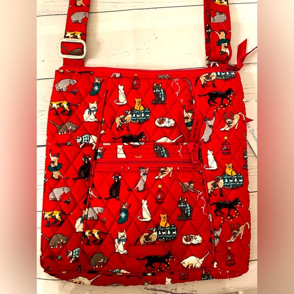 Vera Bradley holiday cats hipster crossbody NEW - Picture 1 of 3